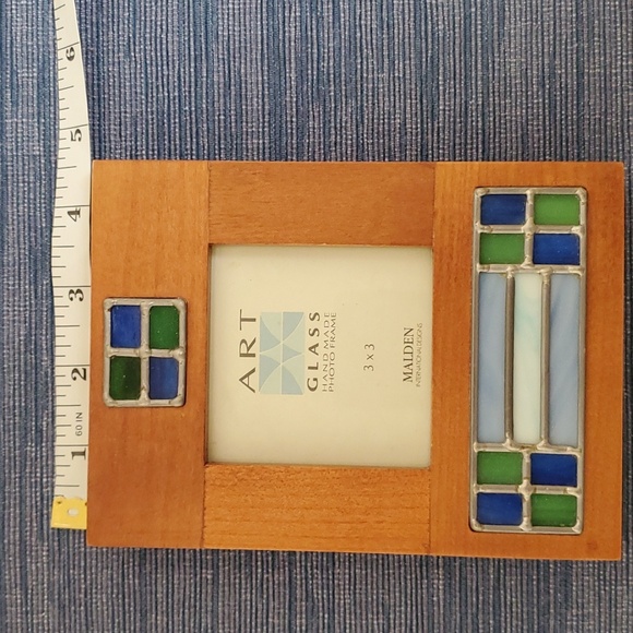 MALDEN INTL Handmade Wood & Art Glass Frame - Picture 6 of 6
